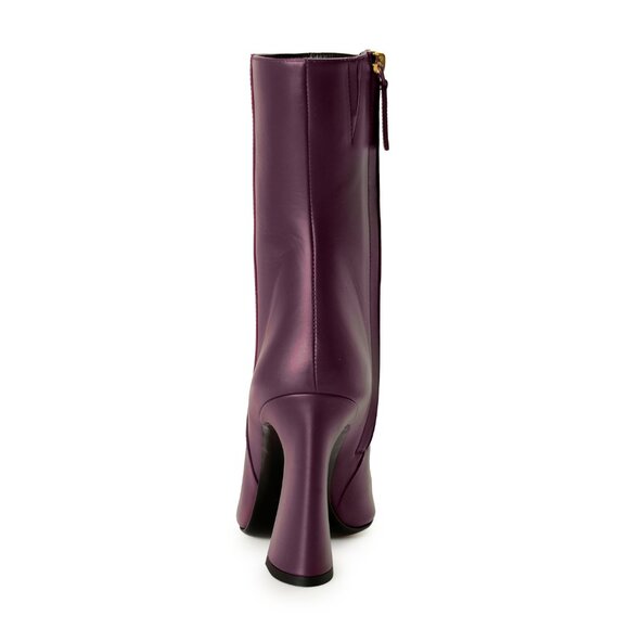 Versace Boots products for sale | eBay Versace Women\'s Plum Purple 100% Leather Heeled Booties Shoes US 10 IT 40